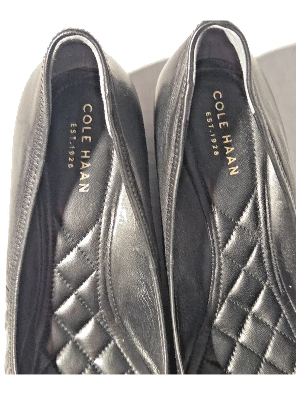 Cole Haan Tali Grand Bow Wedge Pumps Womens SIZE Black Leather Grand OS